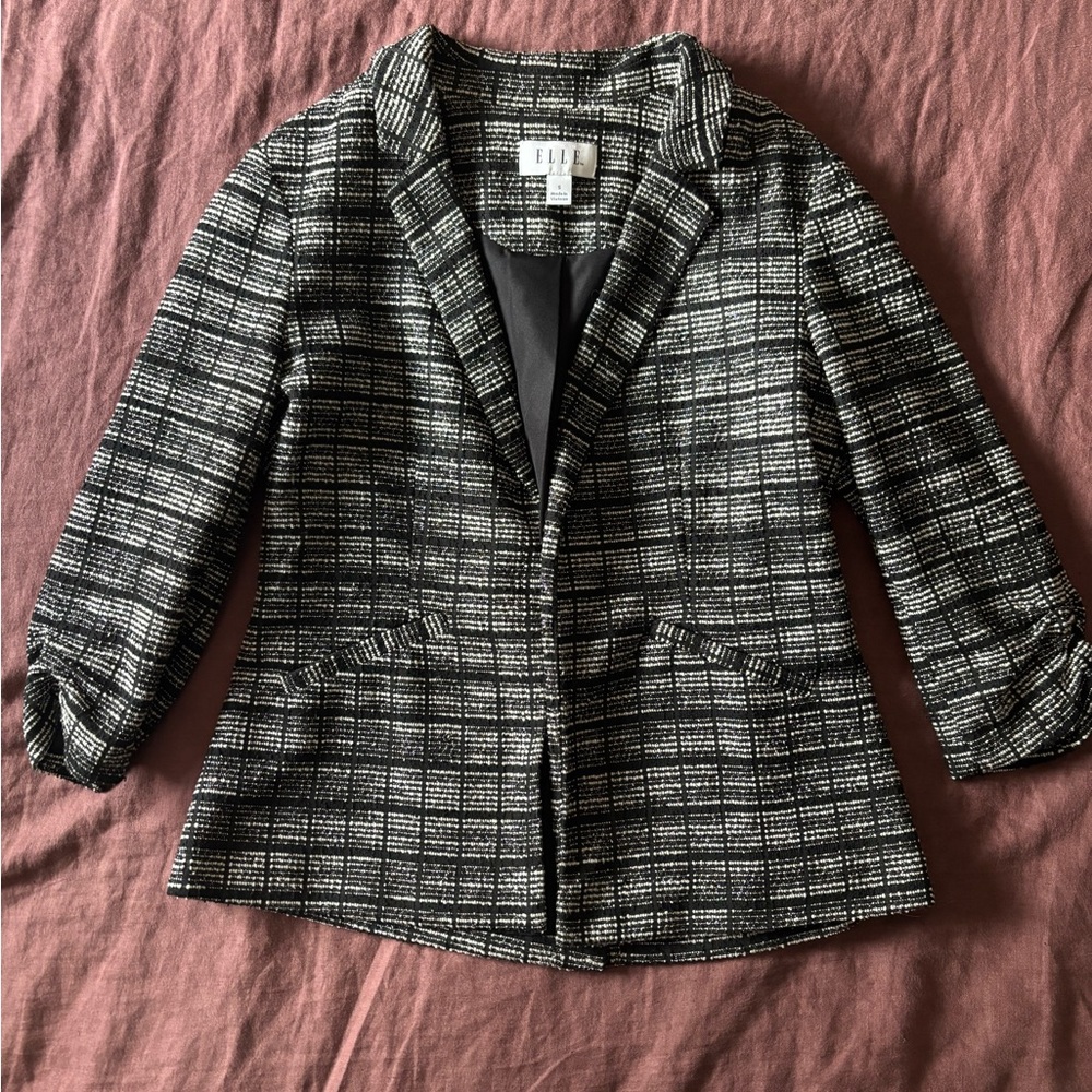 ELLE Women’s Black & White Plaid Jacket - Size Small